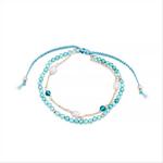 LUXENTER Luxenter Athat Bracelet En Alliage Mtallique Et Amazonite Finition Plaqu Or 18 Carats bleu