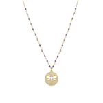 LUXENTER Luxenter Collier Anyie En Cristal Violet Et Or Jaune 18 Carats or