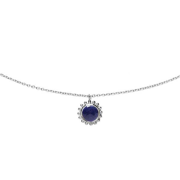 AGNES DE VERNEUIL Collier Surya Grand Soleil Et Lapis Lazuli Argent 1048194