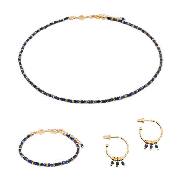 SLOYA Collier, Bracelet Et Boucles D'oreilles Karia En Pierres Lapis-lazuli Bleu 1048420