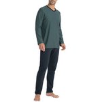 IMPETUS Pyjama Long Card 100% Coton  Micro Motif Jacquard Zen Vert