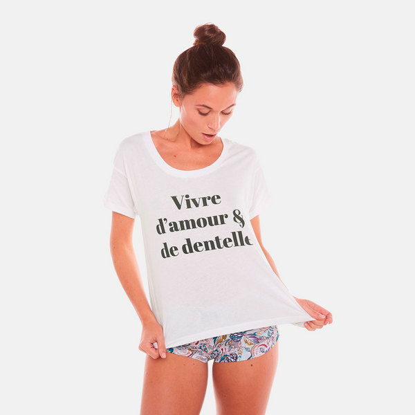 POMM POIRE T-shirt Vivre D'amour blanc Photo principale