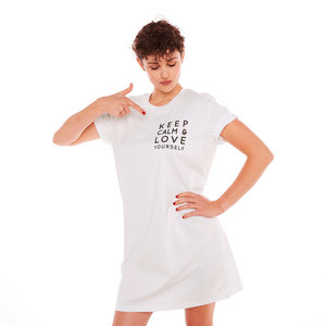 POMM POIRE Big T-shirt Keep Calm blanc