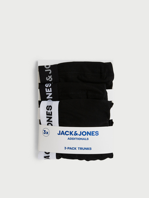 JACK AND JONES Lot De 3 Boxers En Coton Uni Noir