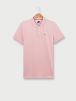 TOMMY JEANS Polo En Piqu De Coton Uni Avec Mini Logo Brod Rose clair