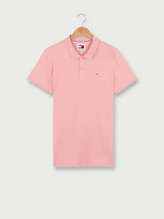 TOMMY JEANS Polo En Piqu De Coton Uni Avec Mini Logo Brod Rose