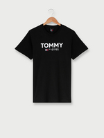 TOMMY JEANS Tee-shirt Col Rond Avec Logo Signature Flock Noir