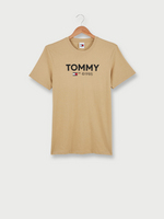 TOMMY JEANS Tee-shirt Col Rond Avec Logo Signature Flock Beige