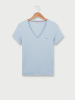 TOMMY JEANS Tee-shirt V Tee Tj Ctel, Coupe Slim Bleu ciel