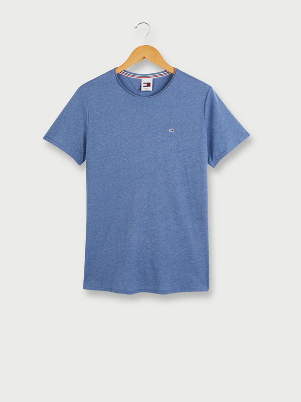 TOMMY JEANS Tee-shirt En Polycoton Mini Logo Brod Bleu 1053768