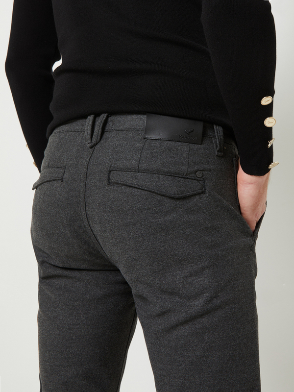 KAPORAL Pantalon Jogpant En Twill Uni Effet Lainage, Coupe Slim Relaxed Gris Photo principale