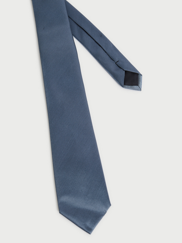 ODB Cravate En 100% Soie Unie Texturée Bleu 1054385