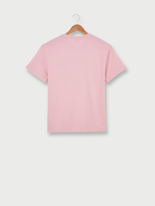 TOMMY JEANS Tee-shirt Col Rond Uni  Signature Brode En Coton Recycl Rose Photo principale