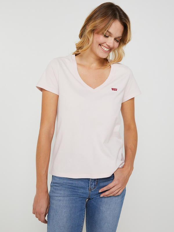 LEVI'S Tee-shirt Basic Perfect V-neck Rose clair 1054407