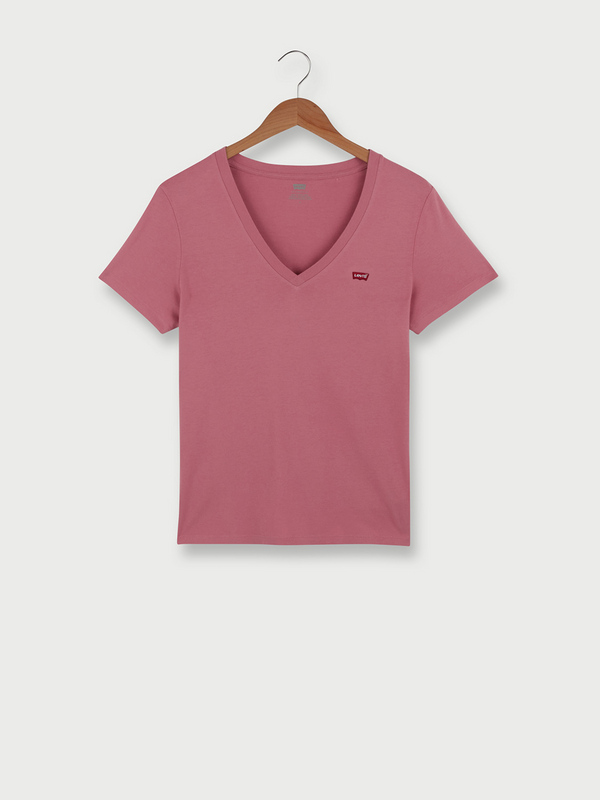 LEVI'S Tee-shirt Basic Perfect V-neck Rose fonc 1054407