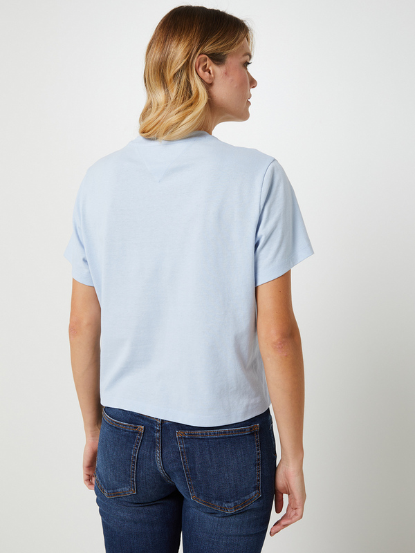 TOMMY JEANS Tee-shirt Uni Avec Logo Brod En Fibres Recycles, Coupe Carre Bleu ciel Photo principale