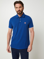 CAMBRIDGE LEGEND Polo En Piqu De Coton Uni  Boutons Contrasts, Logo Brod Bleu