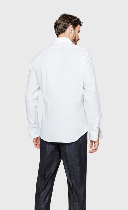 ACROSS Chemise Regular Fit En Coton Stretch Blanc Blanc Photo principale