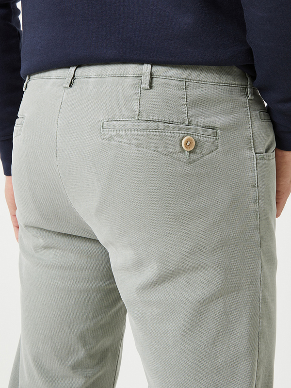 MEYER Pantalon 5 Poches En Toile Micro Structur En Coton Bio, Coupe Droite Vert Photo principale