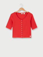 LEVI'S Tee-shirt Manches Courtes En Maille Ctele Dry Goods Waffle Rouge