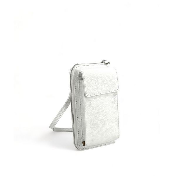 OH MY BAG Mini-sac Pochette En Cuir Grain Italien Street Blanc Photo principale