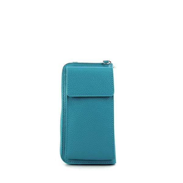 OH MY BAG Mini-sac Pochette En Cuir Grain Italien Street Bleu turquoise Photo principale