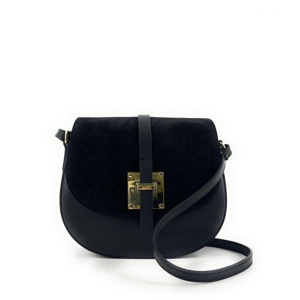 OH MY BAG Mini-sac Besace En Cuir Lisse Et Nubuck Modele H Noir 1054745