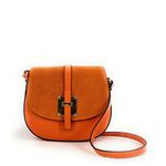 OH MY BAG Mini-sac Besace En Cuir Lisse Et Nubuck Modele H Orange
