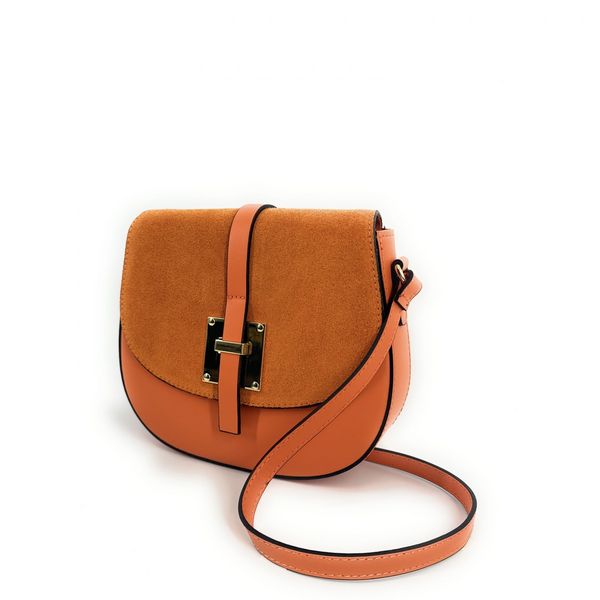 OH MY BAG Mini-sac Besace En Cuir Lisse Et Nubuck Modele H Orange Photo principale