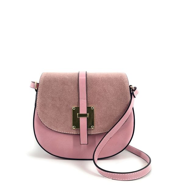 OH MY BAG Mini-sac Besace En Cuir Lisse Et Nubuck Modele H Rose bonbon Photo principale