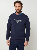 CAMBRIDGE LEGEND Sweat-shirt Col Rond  Signature Brode Contraste Bleu marine