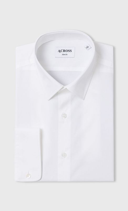 ACROSS Chemise Slim Fit En Coton Biologique Blanc Blanc Photo principale