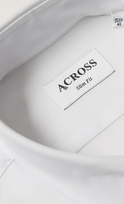 ACROSS Chemise Slim Fit En Oxford De Coton Blanc Blanc Photo principale