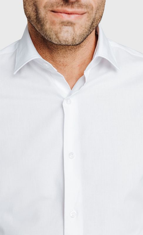 ACROSS Chemise Slim Fit En Coton Stretch Blanc Blanc Photo principale