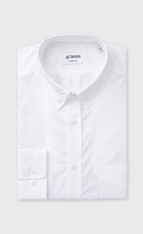 ACROSS Chemise Confort Fit En Oxford De Coton Blanc Blanc Photo principale