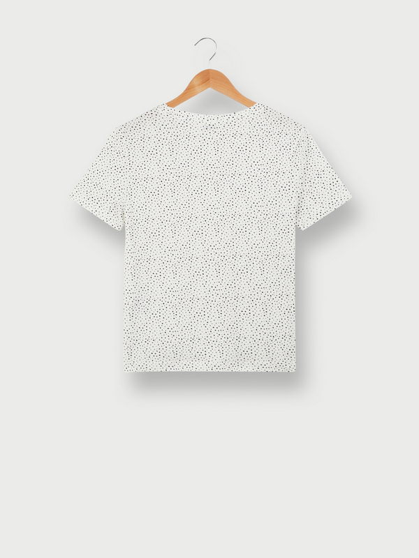 ESPRIT Tee-shirt Manches Courtes En 100% Coton Motif Fleurs Blanc cass Photo principale