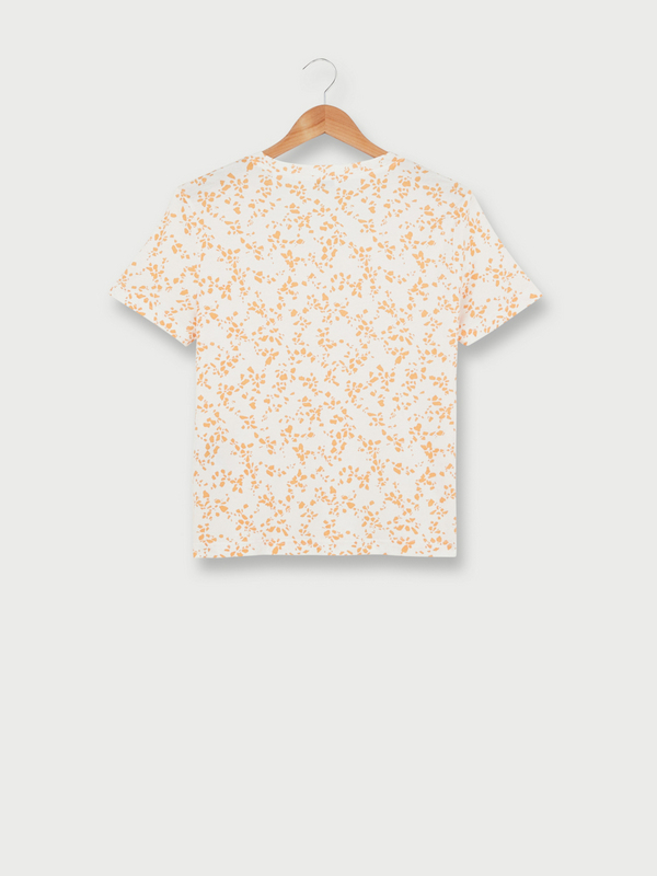 ESPRIT Tee-shirt Manches Courtes En 100% Coton Motif Fleurs Ecru Photo principale