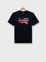 JACK AND JONES Tee-shirt Manches Courtes Logo Signature +fit En Coton Bio Bleu marine