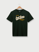 JACK AND JONES Tee-shirt Manches Courtes Logo Signature +fit En Coton Bio Vert