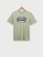 JACK AND JONES Tee-shirt Manches Courtes Logo Signature +fit En Coton Bio Vert kaki