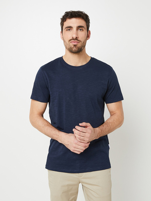 SELECTED Tee-shirt 100% Coton Biologique Flamm Bleu marine