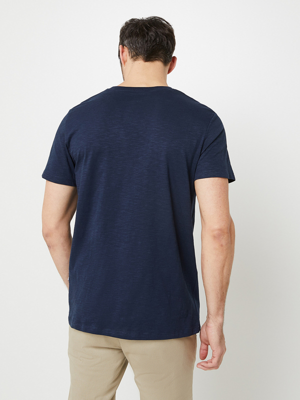 SELECTED Tee-shirt 100% Coton Biologique Flamm Bleu marine Photo principale
