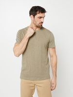 SELECTED Tee-shirt 100% Coton Biologique Flamm Vert kaki