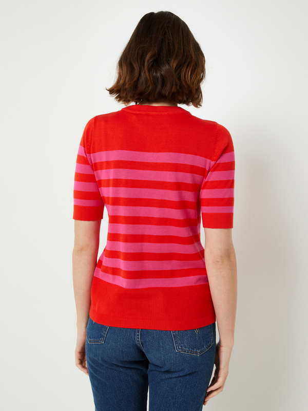 ESPRIT Pull Manches Courtes  Rayures Rouge Photo principale