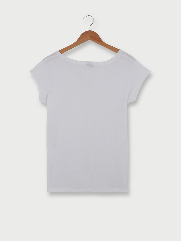 PIECES Tee-shirt Sans Manches En Jersey Fluide Uni Blanc Photo principale