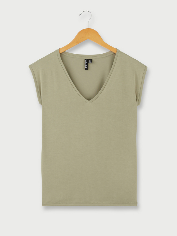 PIECES Tee-shirt Sans Manches En Jersey Fluide Uni Vert olive 1057135