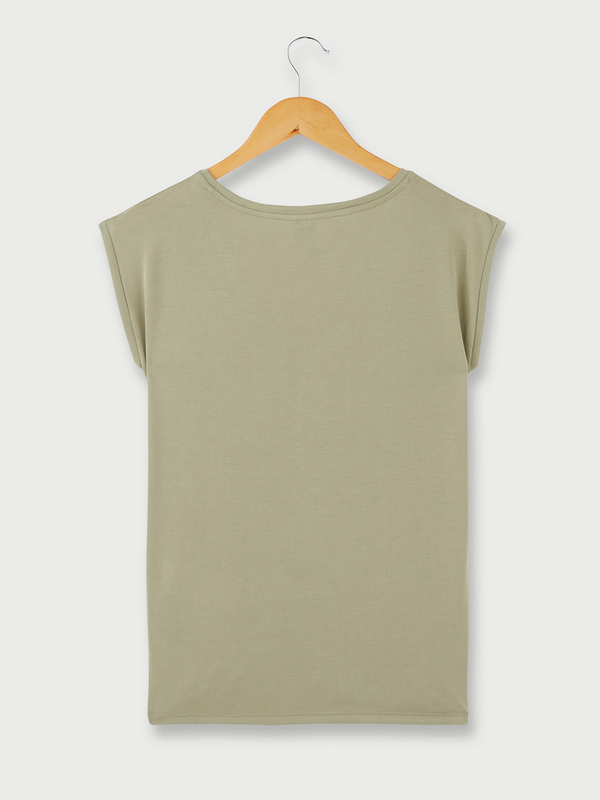 PIECES Tee-shirt Sans Manches En Jersey Fluide Uni Vert olive Photo principale