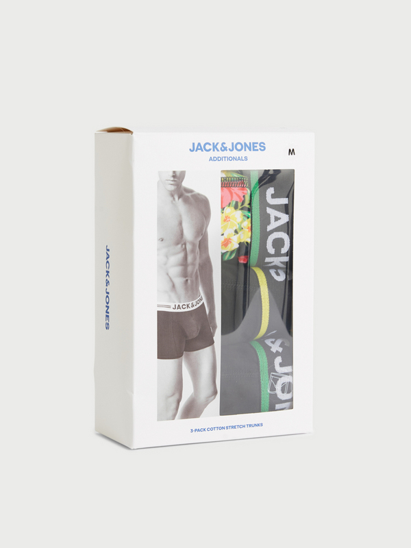 JACK AND JONES Lot De 3 Boxers Assortis Noir 1057393