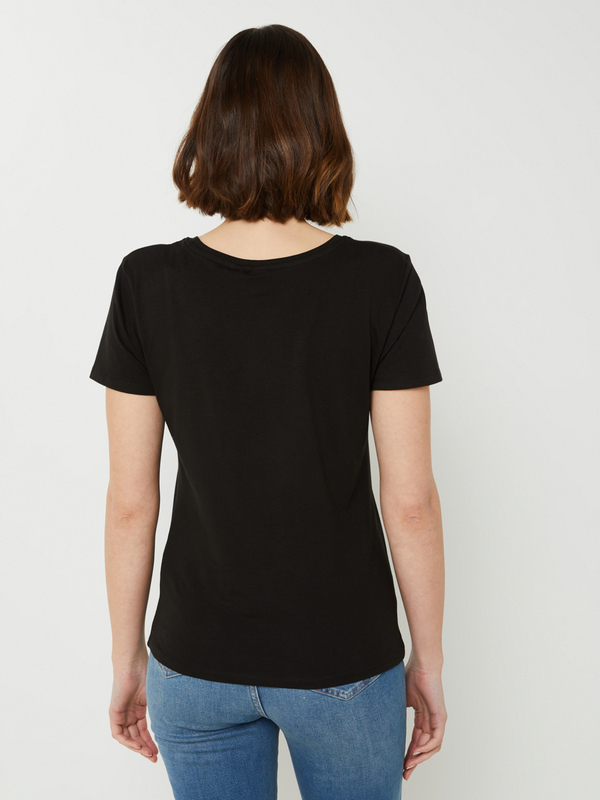 KAPORAL Tee-shirt Manches Courtes Uni Logo Effet Mtal Noir Photo principale