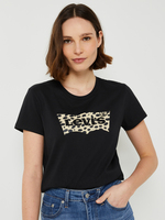 LEVI'S Tee-shirt Manches Courtes Logo Motif Lopard Noir